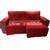 Protetor de sofá 1,80 2 módulos retrátil e reclinável vermelho