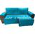 protetor de sofá assento sem contar os braços 2,20 2 módulos retrátil e reclinável forrado com fixador no encosto turquesa