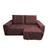 Protetor de Sofá Retrátil Reclinável 2,30 2 Módulos Com Braço Coberto largura total do sofa com os braços marrom