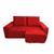 Protetor de Sofá Retrátil Reclinável 2,30 2 Módulos Com Braço Coberto largura total do sofa com os braços vermelho
