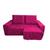 Protetor de Sofá Retrátil Reclinável 2,30 2 Módulos Com Braço Coberto largura total do sofa com os braços pink
