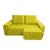 Protetor de Sofá Retrátil Reclinável 2,30 2 Módulos Com Braço Coberto largura total do sofa com os braços amarelo