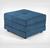 Pufe Cama Dobrável 70cm  Slim Due Decor Suede Azul