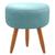 Puff Banqueta Redondo Classic Suede Para Sala Quarto Escritório Azul tiffanny