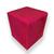 Puff Banqueta Tecido Decorativo Retângulo Suede Cubo  - 4 Un Vermelho