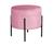 Puff Carol Pufe Decorativo Pé Metal Banco Redondo Suede Rosa 280 / Base Preta