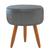 Puff de Sala Banqueta Decorativo Redondo Classic Suede Diversas Cores Grafite