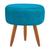 Puff Decorativo Para Sala de Estar Redondo Classic Suede Diversas Cores Azul Turquesa