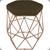 Puff Decorativo Para Sala Hexagonal Aramado Bronze/Dourada/Preta Suede Cores - Clique E Decore  BRONZE / MARROM