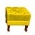 Puff Decorativo Retrô Luis XV Quadrado Em Capitonê Suede Amarelo