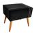 Puff Decorativo Royal Veludo com Fita Castor VS Decor Preto