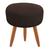 Puff Redondo Classic Para Sala Quarto Suede Marrom Escuro