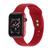 Pulseira compatível com Apple-Watch WatchBand - Silicone Preta 42/44/45/49 mm vermelho