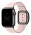 Pulseira Couro Fecho Moderno Compatível com Apple Watch Rosa/Preto