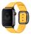 Pulseira Couro Fecho Moderno Compatível com Apple Watch Amarelo/Preto