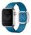 Pulseira Couro Fecho Moderno Compatível com Apple Watch Azul-Cape Cod/Prata