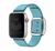 Pulseira Couro Fecho Moderno Compatível com Apple Watch Azul-Céu/Prata