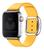 Pulseira Couro Fecho Moderno Compatível com Apple Watch Amarelo/Prata