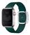 Pulseira Couro Fecho Moderno Compatível com Apple Watch Verde-Floresta/Prata