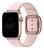 Pulseira Couro Fecho Moderno Compatível com Apple Watch Rosa/Rosê