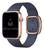 Pulseira Couro Fecho Moderno Compatível com Apple Watch Azul/Rosê