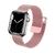 Pulseira de Aço Milanese para Smartwatch Compatível com Apple Watch E Iwo 42mm, 44mm, 45mm e 49mm Rosa