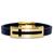 Pulseira de Couro Preto - Cruz Dourado Preto