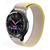 Pulseira de Nylon Nova Tira auto aderente para Samsung Gear S3 Frontier R760 R770 Galaxy Watch 46mm Bege com amarelo