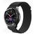 Pulseira de Nylon Presilha para Gear S3 R760 R770 Galaxy Watch 46mm R800 Galaxy Watch 3 45mm R840 Preto