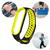 Pulseira De Silicone Furadinha Esporte Sport Compatível Smartwatch 5 6 7 Preto com Amarelo Furadinha