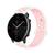 Pulseira de Silicone Furadinha para Amazfit GTR 2 2e Branco com Rosa Claro