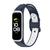 Pulseira De Silicone Furadinha Para Galaxy Fit 2 Sm-r220 Azul com Branco