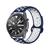 Pulseira de Silicone Furadinha para Galaxy Watch 3 45mm Azul Escuro com Branco