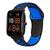 Pulseira de Silicone Furadinha Sport para Amazfit Bip U Pro Preto com Azul