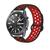 Pulseira de Silicone Furadinha Sport para Smartwatch 22mm Preto com Vermelho