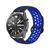 Pulseira de Silicone Furadinha Sport para Smartwatch 22mm Preto com Azul