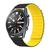Pulseira de Silicone Magnética Colorida Compatível com Galaxy Watch 3 41mm Preto com Amarelo