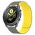 Pulseira de Silicone Magnética Colorida Compatível com Galaxy Watch 3 41mm Cinza com Amarelo