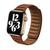 Pulseira Magnética Elos em Couro Compatível Apple Watch e IWO 42mm, 44mm, 45mm e 49mm Marrom