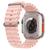 Pulseira Oceano Silicone Para Relógio Smartwatch 49/45/44/42mm Rosa