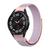 Pulseira One-Click Nylon Loop compativel com Samsung Galaxy Watch 6 - Samsung Galaxy Watch 5 - Samsung Galaxy Watch 4 Rosa Areia