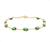 Pulseira Ouro 18k 750 Com Pedras Ovais 7mm 20cm Verde