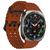 Pulseira Silicone Fecho Duplo Para Galaxy Watch Ultra 47mm Marrom