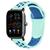 Pulseira Silicone Furadinha Sport para Amazfit GTS 2 Mini Tiffany com Azul Escuro