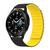 Pulseira Silicone Magnética Colorida Galaxy Watch 4 Classic Preto com Amarelo