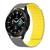 Pulseira Silicone Magnética Colorida Galaxy Watch 4 Classic Cinza com Amarelo