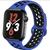 Pulseira Silicone Serie Sport Para Relógios Digital Azul/preto