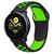 Pulseira Silicone Sport Furadinha Compatível com Galaxy Watch Active 1 E 2 Preto com Verde