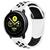 Pulseira Silicone Sport Furadinha Compatível com Galaxy Watch Active 1 E 2 Branco com Preto