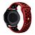 Pulseira Silicone Sport Furadinha Compatível com Galaxy Watch Active 1 E 2 Bordô com Preto